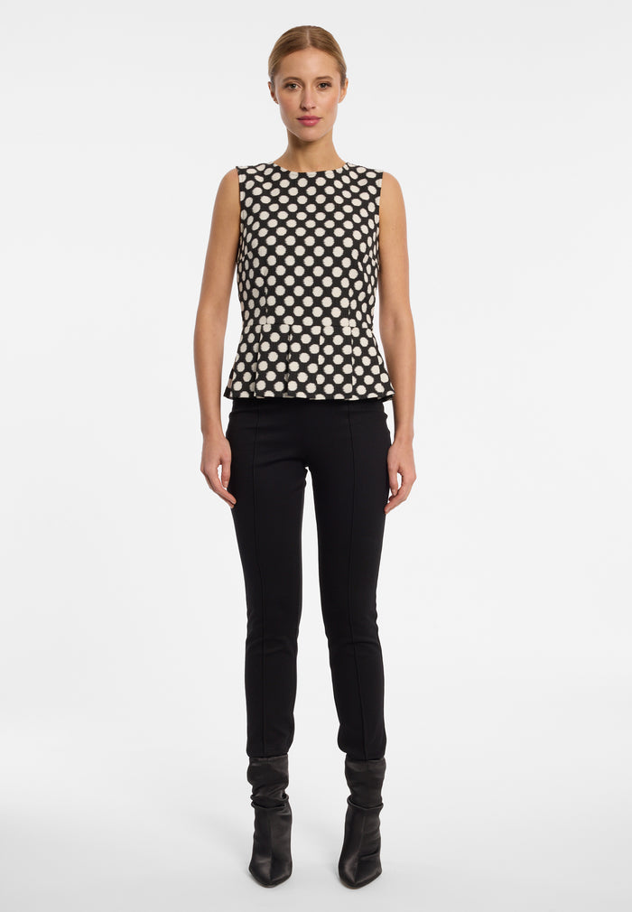 Ana Alcazar Peplum Top Enlaya mit Polka Dots