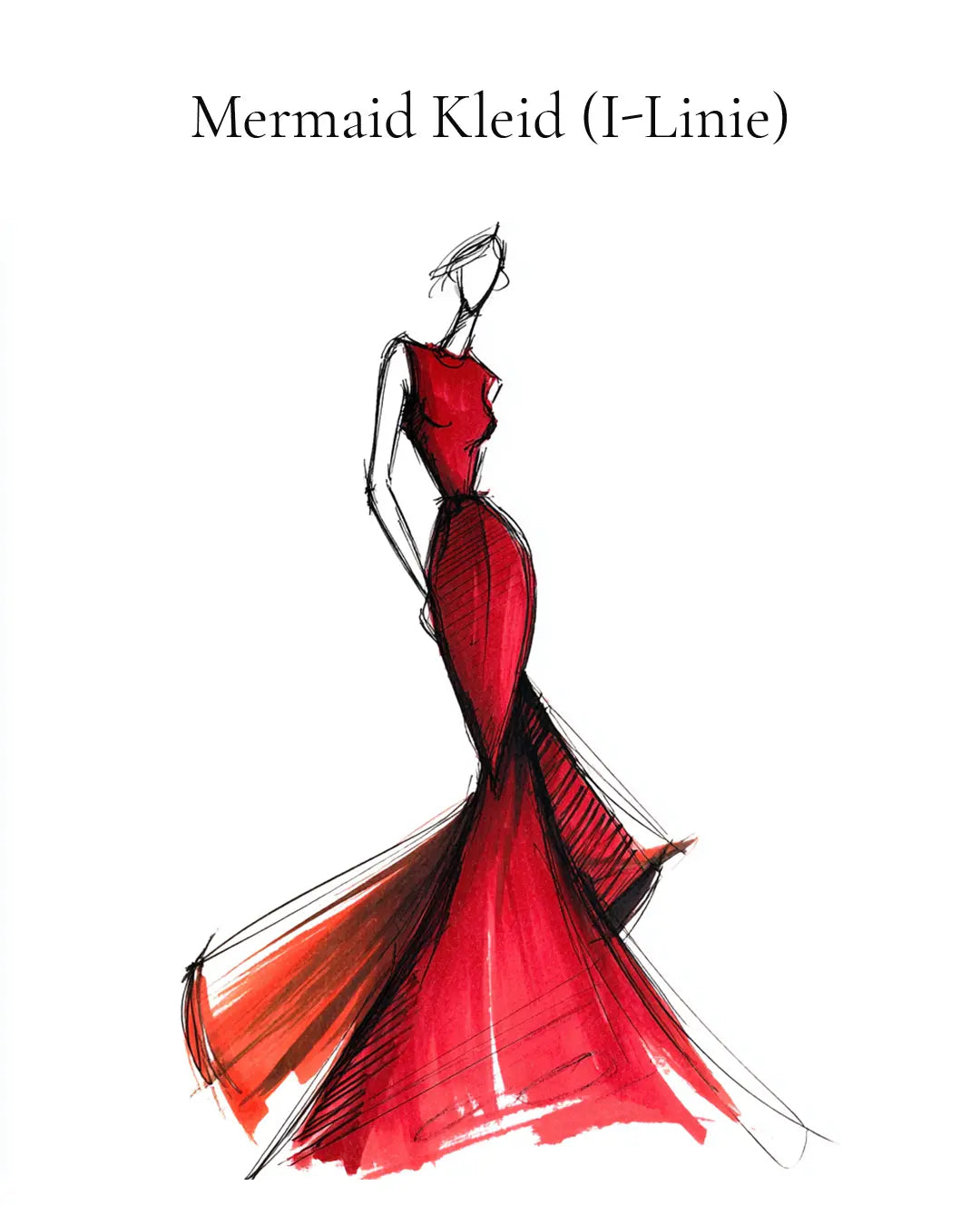 Definition: Was ist ein Mermaid Kleid (I-Linie)?