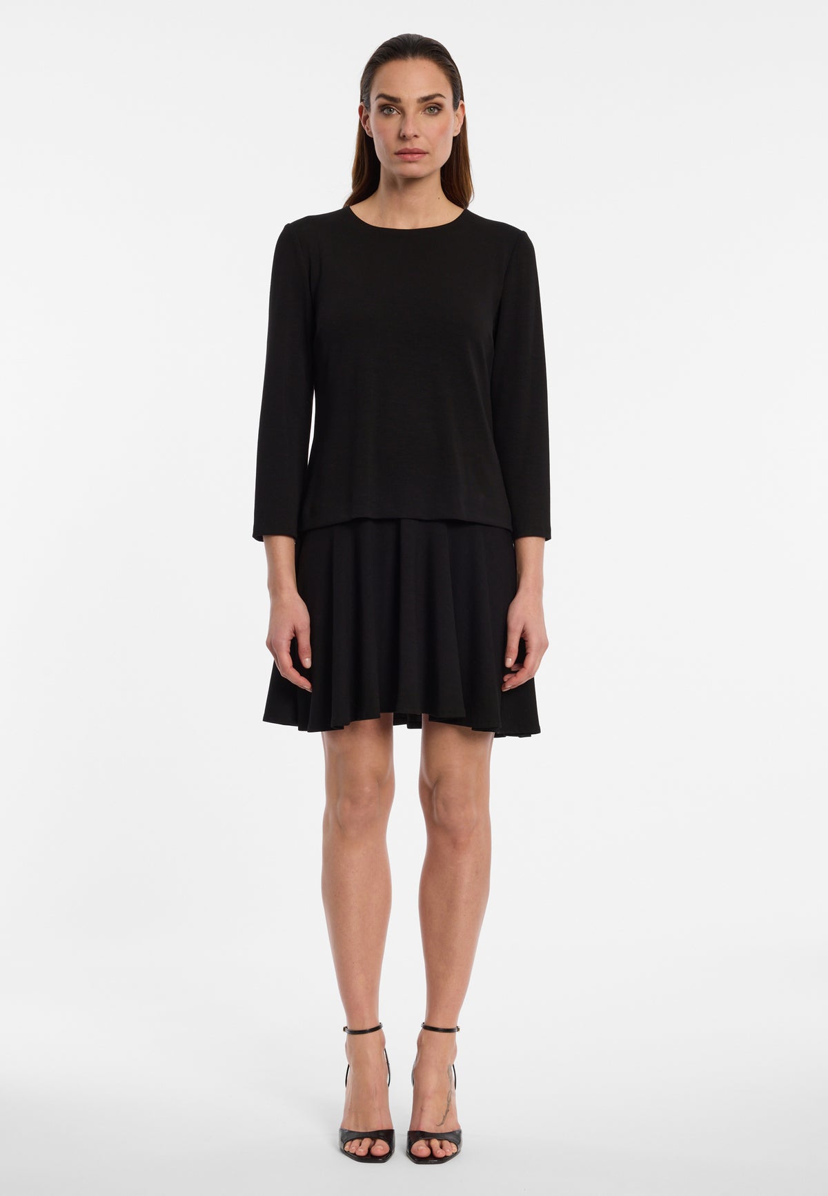 flared skirt jersey dress Engoly in Black with Shop Summer