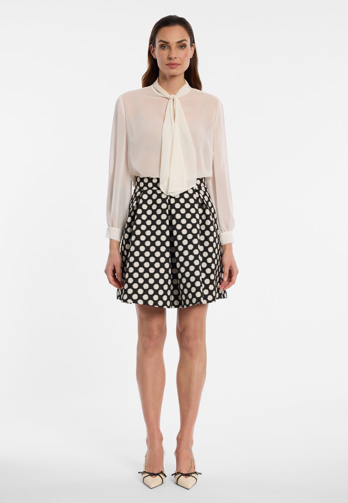 Ana Alcazar Pleated Mini Skirt Evania mit Polka Dots