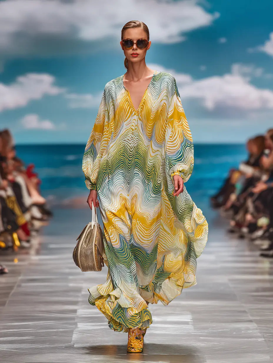 Mustertrends Sommer 2026 - Wellenmuster und Zick-Zack Kleider bei Ana Alcazar