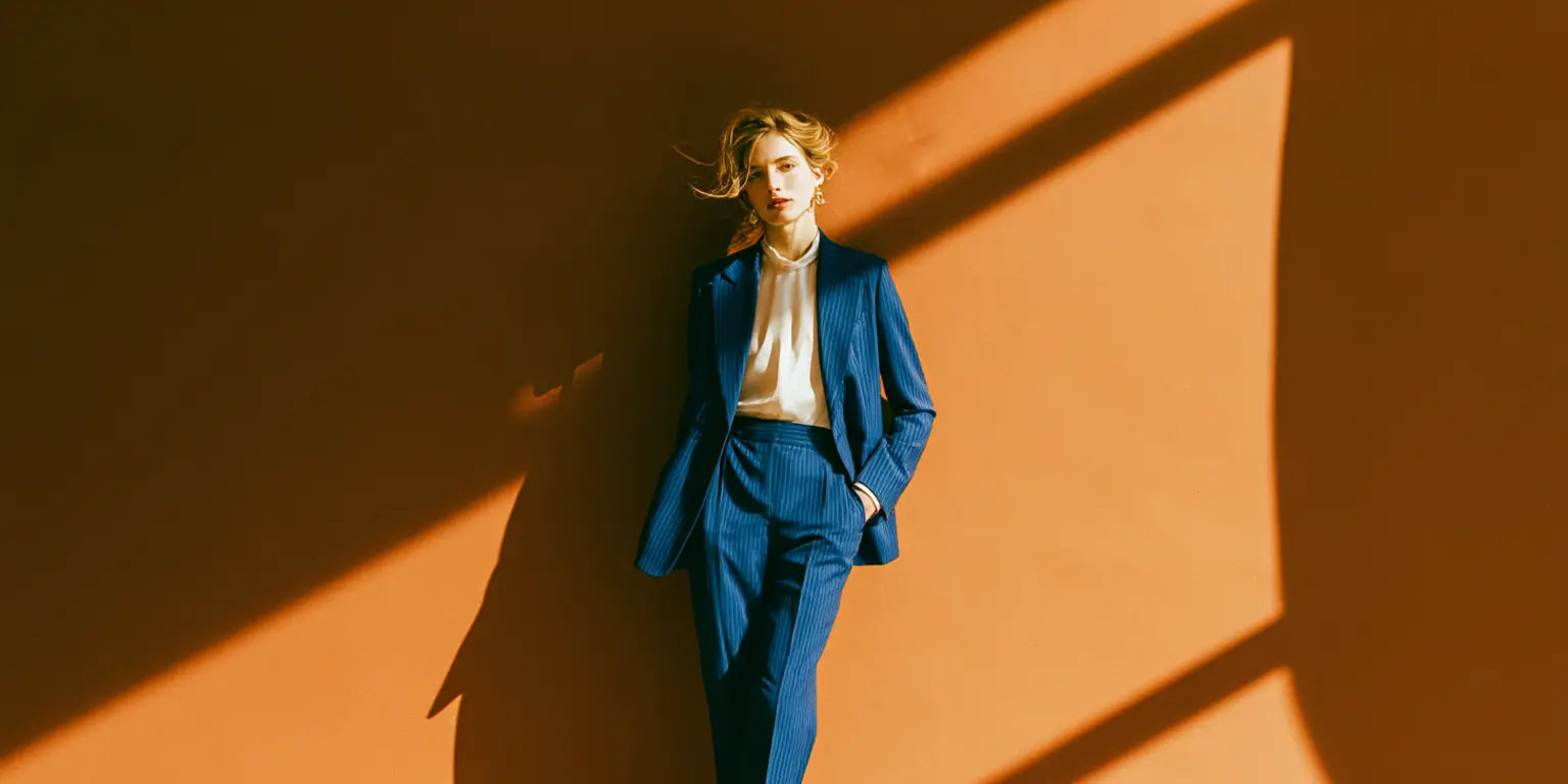 Krijtstreep-look voor de businessdag van Ana Alcazar